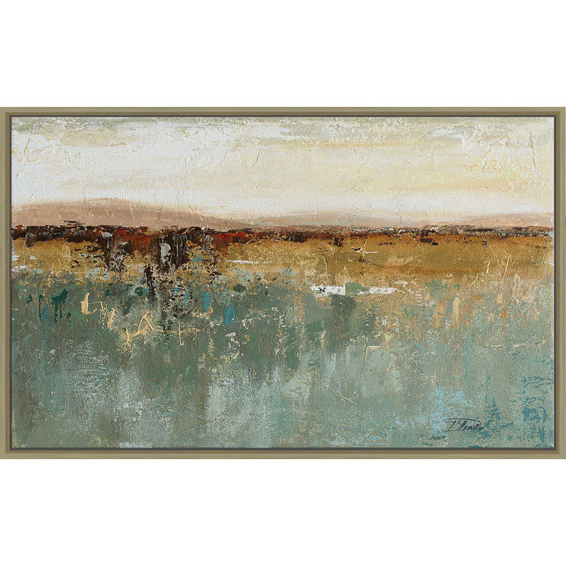 Antique Contemporary I by - Peinture, H 21,5 po x l 33,5 po x P 2 po, Cadre flottant champagne