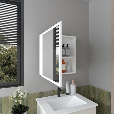 Pharmacie H 21,1 po, 1 porte, 4 tablettes, 1 miroir