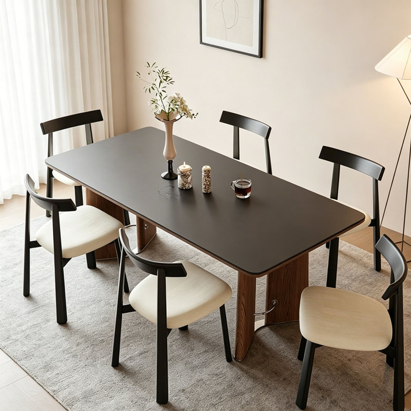 Modern Minimalist Dining Table, 29.5" H x 63" W x 31.5" D