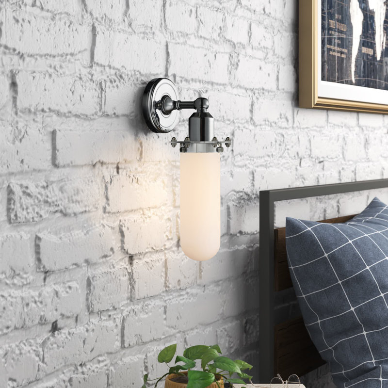 Eleanor Armed Sconce, Matte Black, Matte White