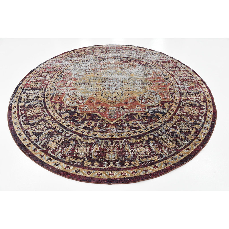 Bellona Ikat Indoor Rug, Round 5'