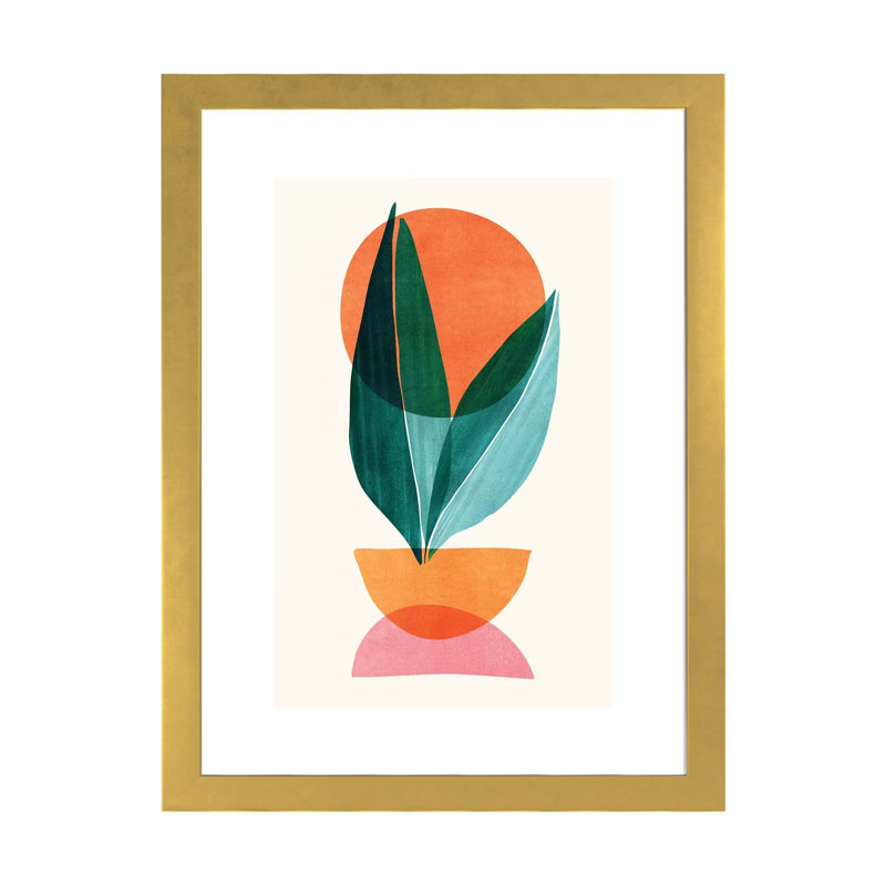 « Nature abstraite »-impression d’art graphique, Gold Paper, Blanc, H 24 po x l 16 po x P 1 po
