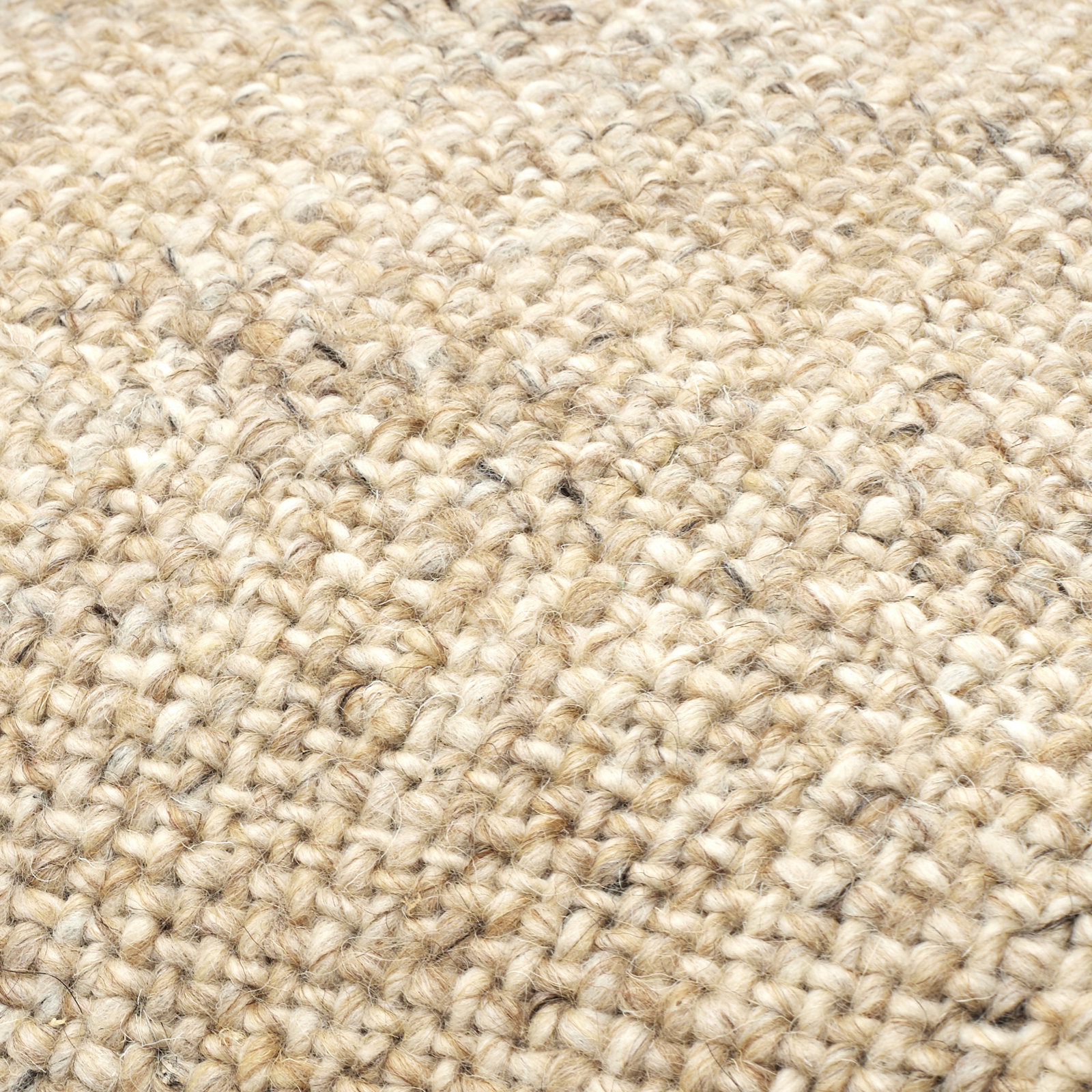 Square Wool Throw Pillow, 18"H x 18"W, Down, Beige