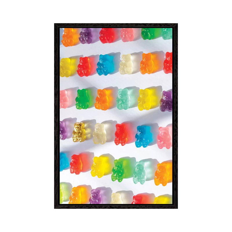 Stained Glass Gummies by Erin Summer - Print on Canvas, Black Framed, 66.04cm H x 45.72cm W x 3.81cm D