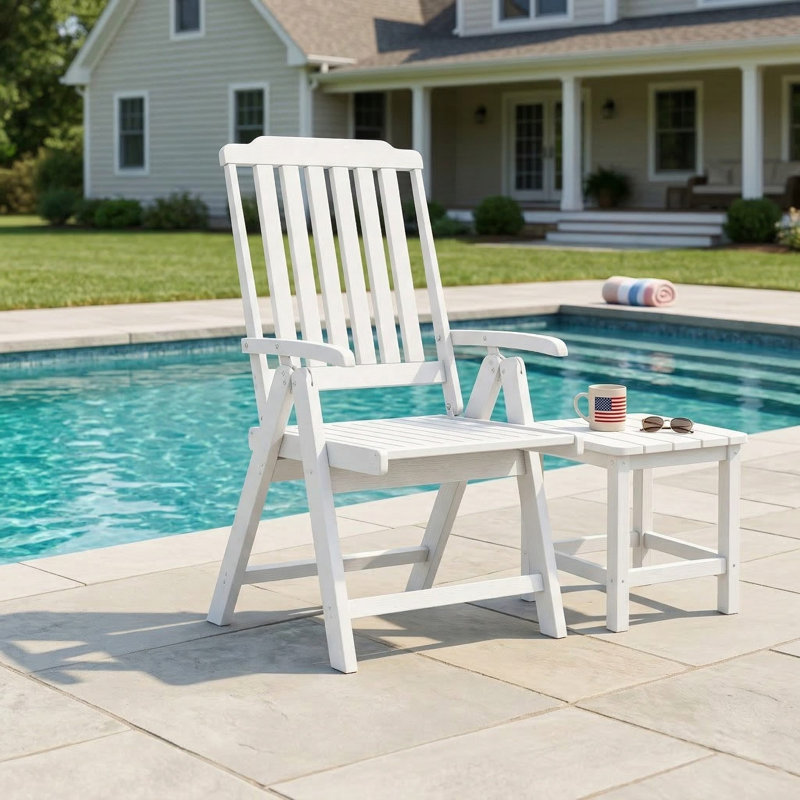 Chaise de salle à manger d'extérieur en PEHD toutes saisons avec accoudoirs confortables pour la terrasse