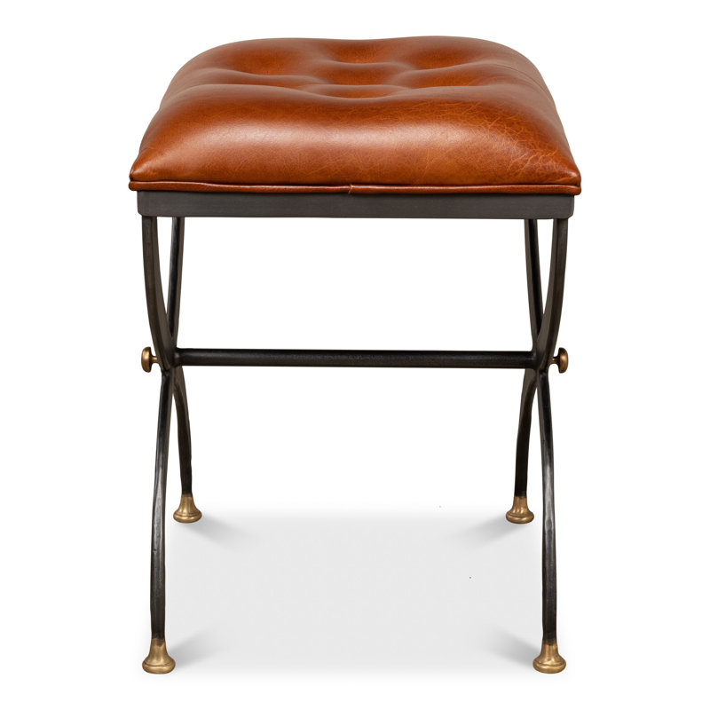 Leather Accent Stool