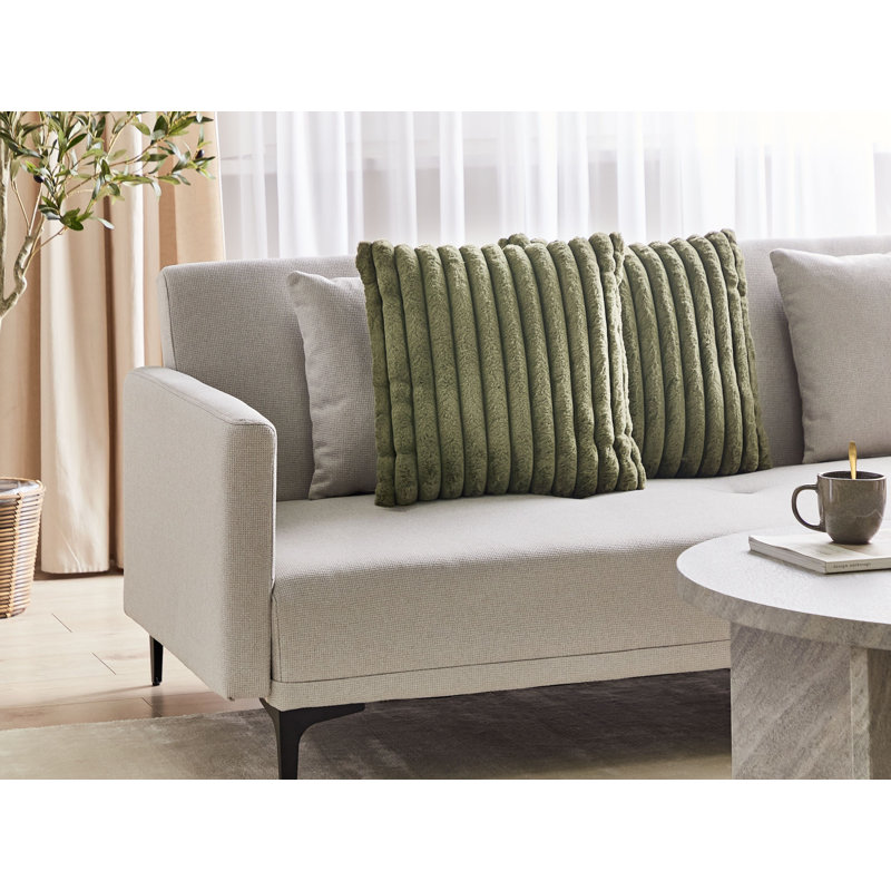 RAKYA Striped Square Cushion, Green