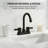 2-handle Center-mounted Bathroom Faucet, Matte Black Deck Mount Lavatory Faucet For Rv, Fits 2/3 Hole-123052552