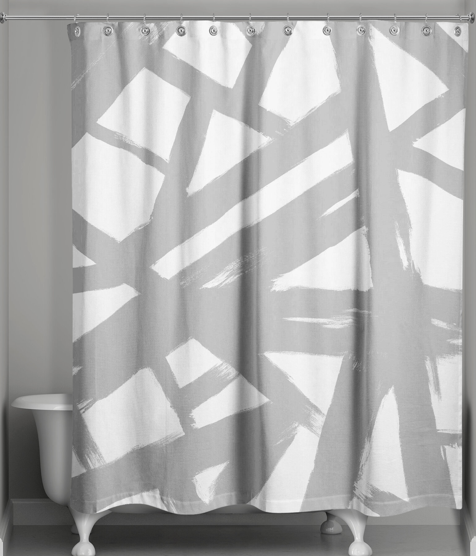 Wayfair Basics Ingham Peva Solid Color Single Shower Curtain + Beaded Roller Rings Wayfair Basics Color: White