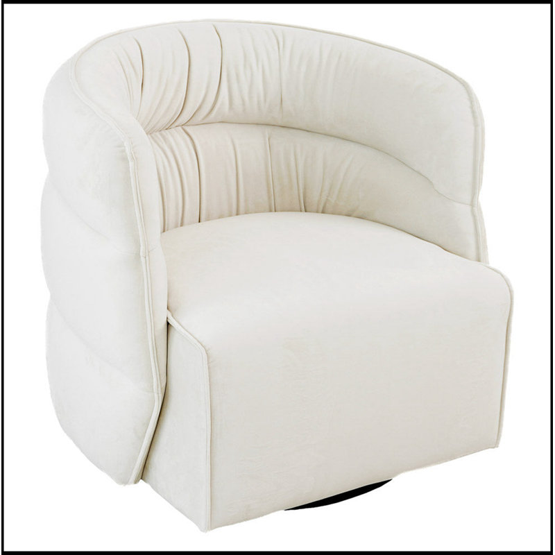 Chaise pivotante Walden - Velours crème