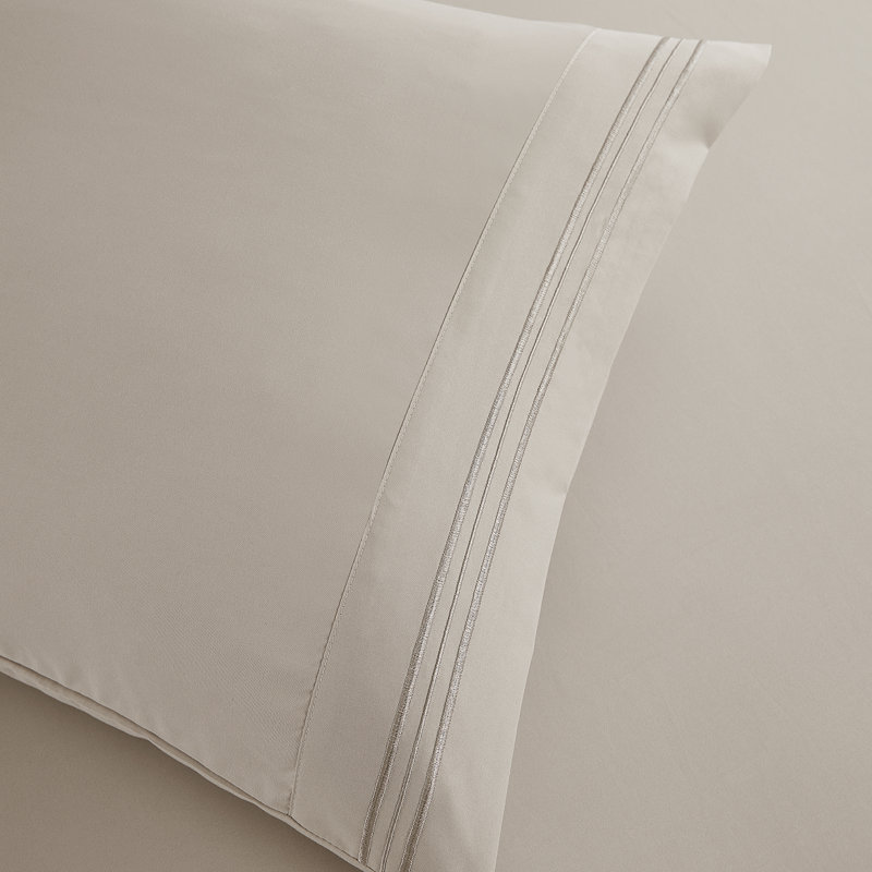  Ensemble de draps double brossé de luxe pour hôtel avec draps et taies d'oreiller très doux, Grand, Lin