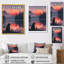 Chat rose noir avec silhouette de lac Sunset II-347950682-451720332