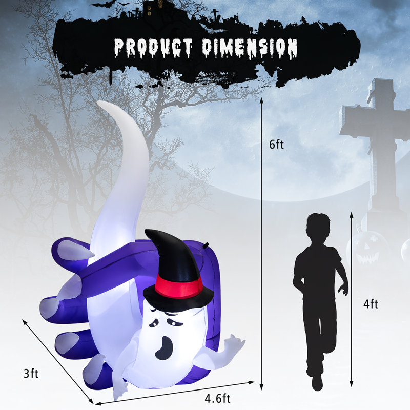 Hand Hold the Ghost with Built-in LED and Air Blower Inflatable