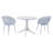 Summer - 2-Pack Light Blue Modern Lounge Chairs – Indoor/Outdoor All-Weather PP Plastic with 36 Inch Indoor/Outdoor Modern White Round PP Table-1386471386