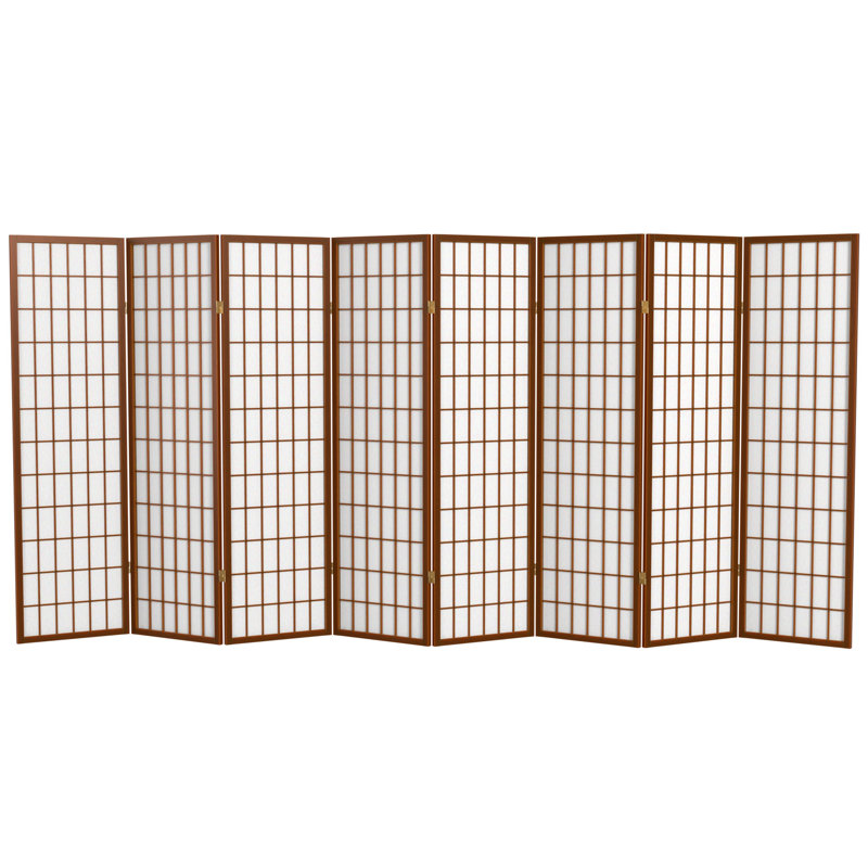 Paravent haut pliable 58,75 "Alex, Noyer, 8 panneaux