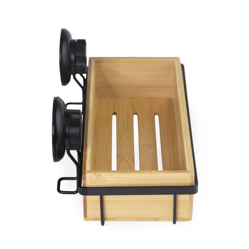 Rakestraw Suction Bamboo Shower Basket