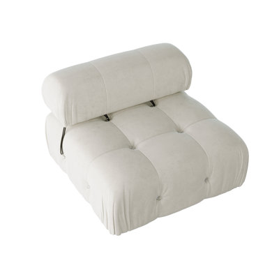 Chaise rembourrée sans accoudoirs en velours moderne