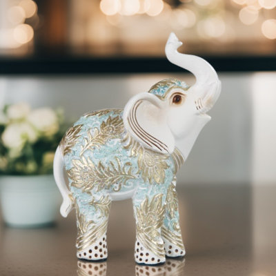 4.75"H Thai Elephant in Baby Blue Figurine