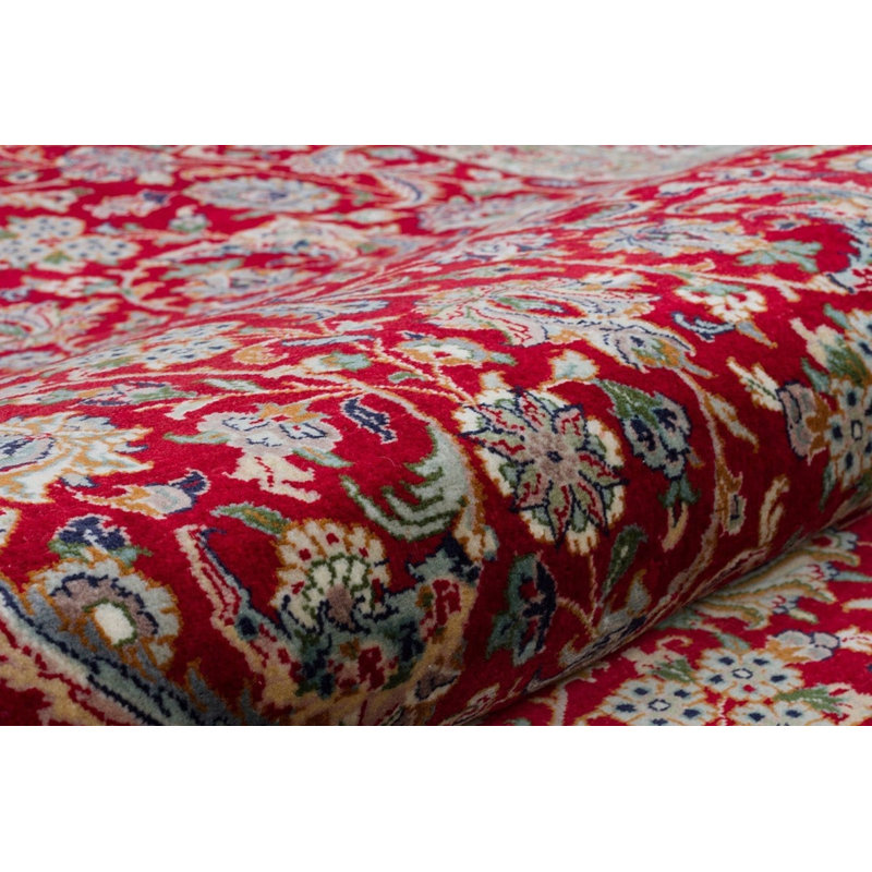 Tapis oriental oriental en laine noué à la main à motif floral bourgogne