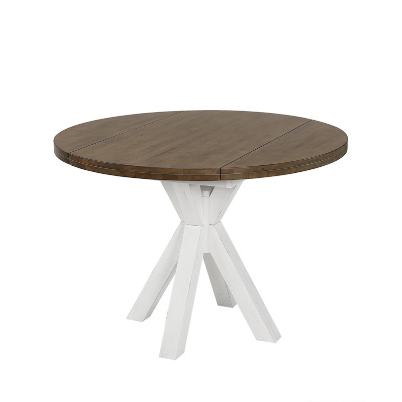 Solid Wood Extendable Drop Leaf Pedestal Dining Table