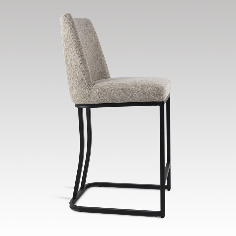 Tabouret de bar et de comptoir rembourré avec dossier, Sable