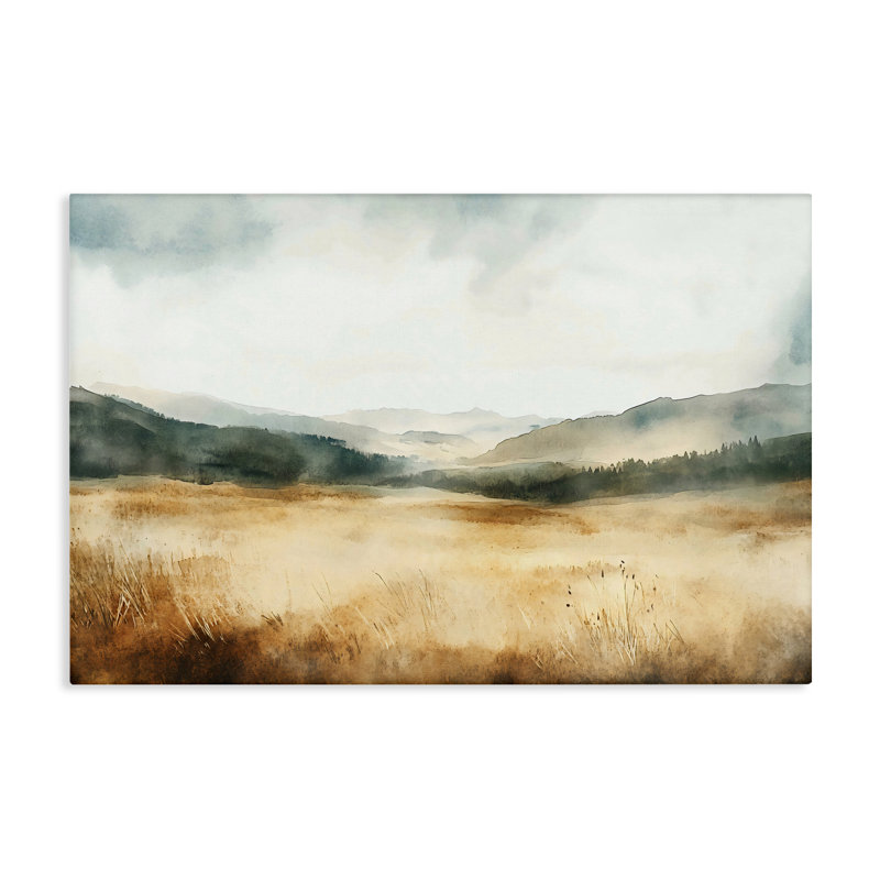 «Foggy Landscape Distant Hills Canvas», conception par LSR Creative Studio, H 16 po x l 24 po