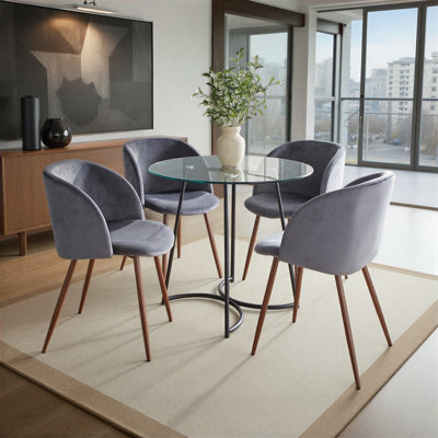 Terrance 18.5'' H Velvet Upholstered Parsons Chair