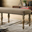 Banc rembourré en microfibre / microsuède de Mamers, banc de chambre avec garniture cloutée