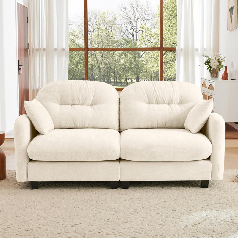 Canapé modulaire à assise en tissu chenille de haute qualité, Beige