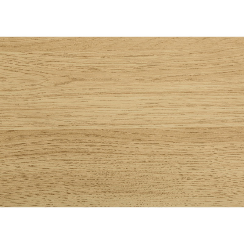 Table d'appoint contemporaine avec compartiment de rangement, modèle pour salon, stratifié naturel et métal blanc, rangement latéral moderne, style structure.