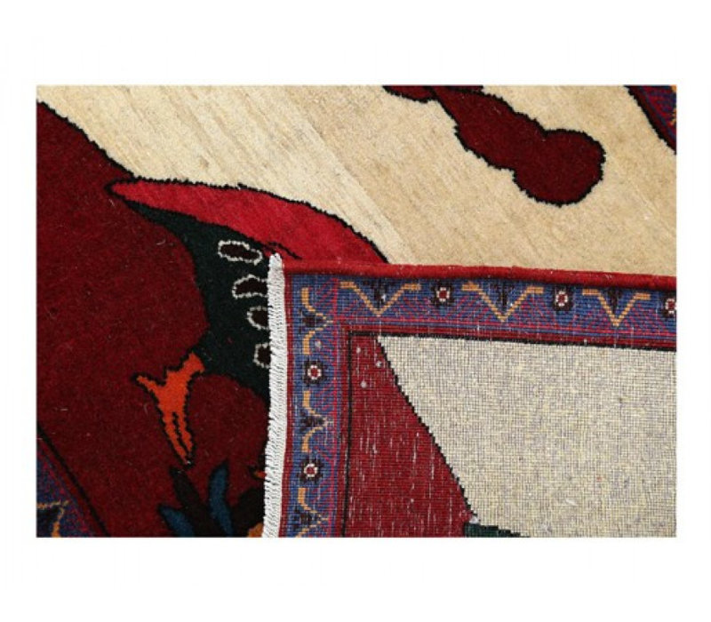 Tapis rouge en laine d'agneau 1 pi 8 po x 3 pi 1 po Maksutbek