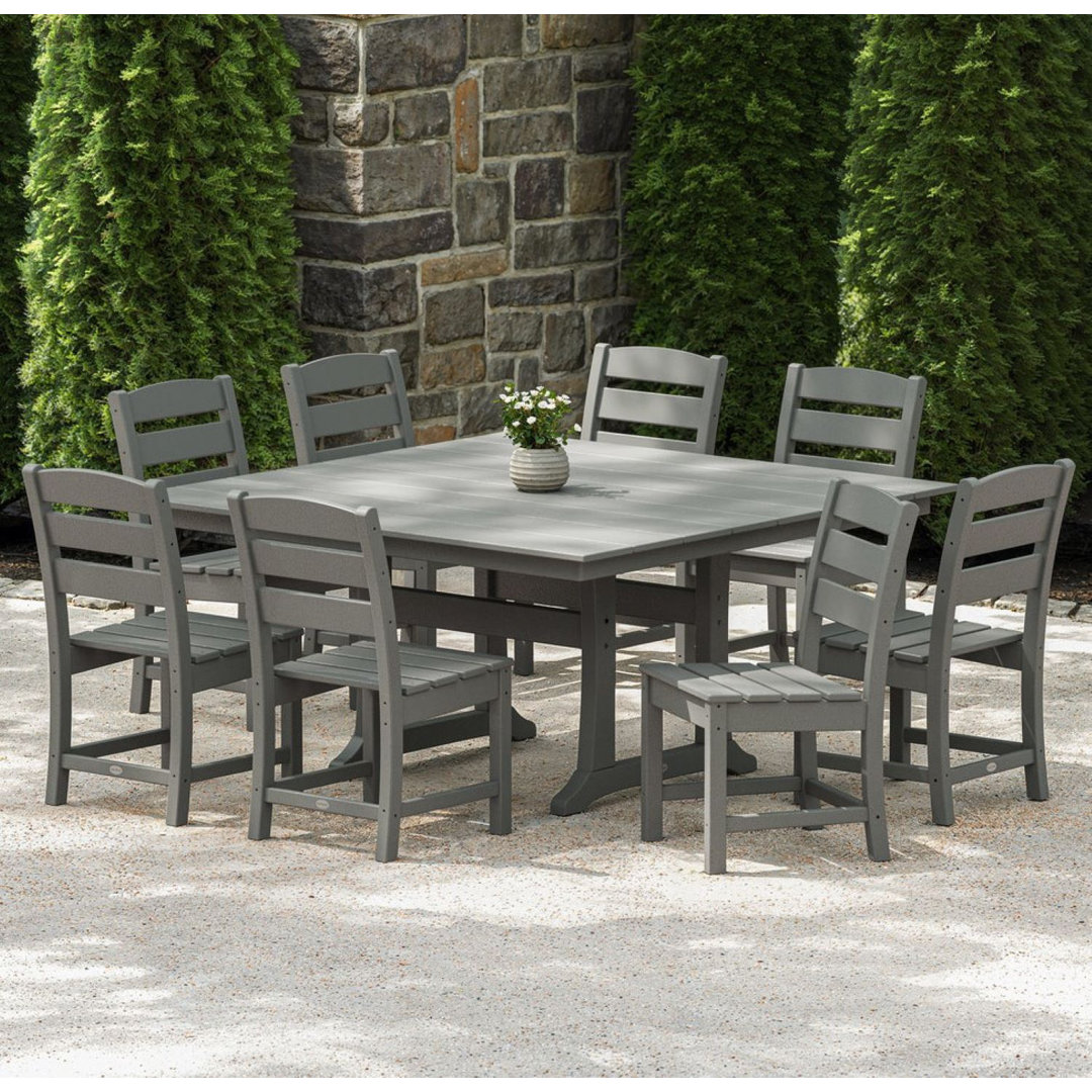 Lakeside 9-Piece Farmhouse Trestle Dining Set (Set of 9) POLYWOOD®