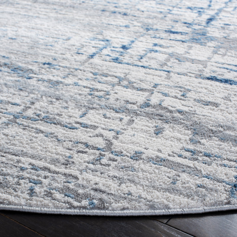Amelia Cotton Abstract Rug, Round 6'7"