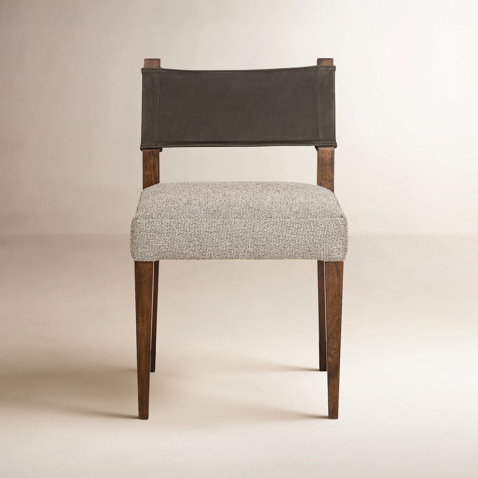 Lorretta Genuine Leather Side Chair, Polyester/Leather Nubuck Charcoal, Brown