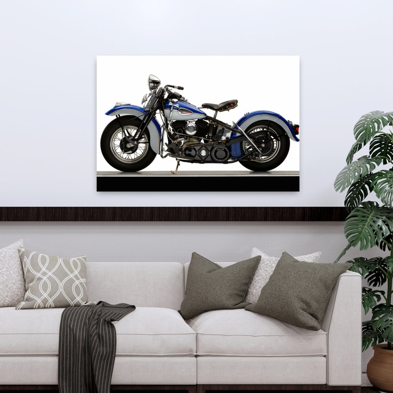 1940 Harley Davidson 74Ci Model U Classic Abstract Landscape Nature, art mural, H 32 po x l 48 po