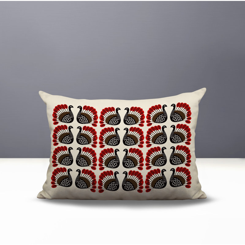 Oreiller rectangulaire intérieur / extérieur Kunu Turquie, Rectangle H 14 po x l 20 po, Rouge