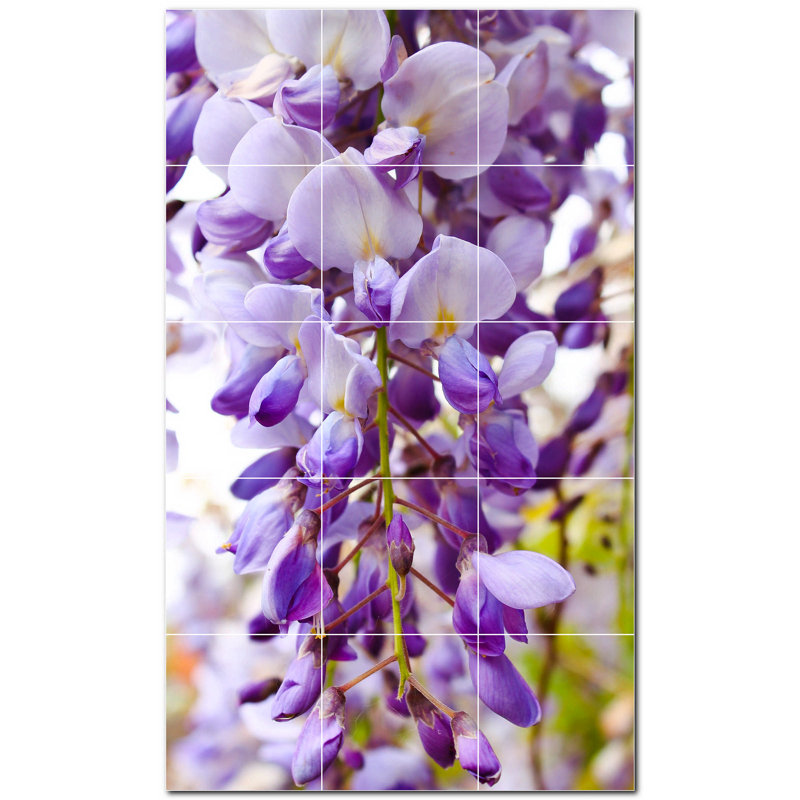Décoration murale fleurs en céramique satinée 4,25 po x 4,25 po