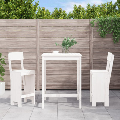Netrapal 17 Stories Bar Set with Wood Frame and Solid Wood Outer Material