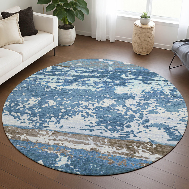 Tapis intérieur / extérieur lavable à la machine Lanphear ACN2398, Rond 8 pi