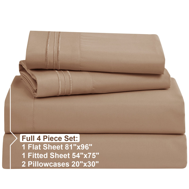 Taupe Sand Full Microfiber Deep Pocket Sheet Set