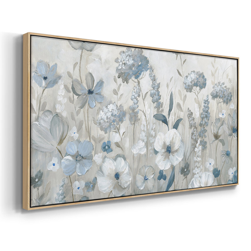 «Cool Blue Field», toile tendue avec châssis encadré, prête à être accrochée, Naturel, H 17 po x l 33 po
