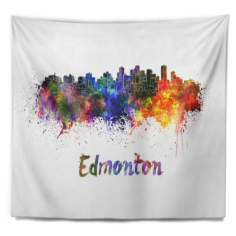 Tapisserie d'edmonton skyline Cityscape, H 32 po x l 39 po