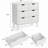 24.4''h Modern Nightstand With 4 Storage Drawers And Solid Wood Legs - White-1016562132