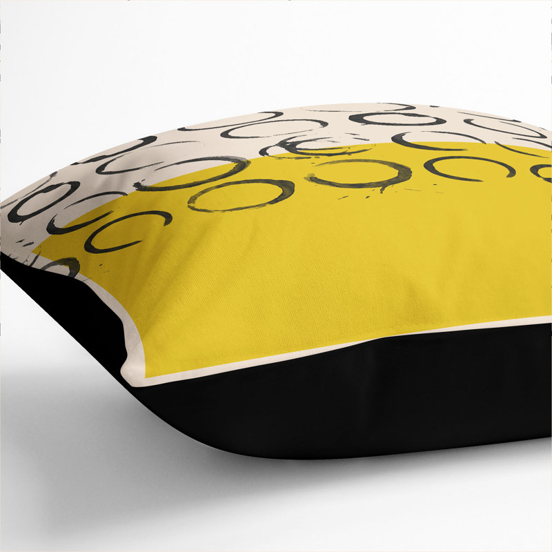 Block Print No.2 Scatter Cushion, 55cm H x 55cm W x 20cm D, Black