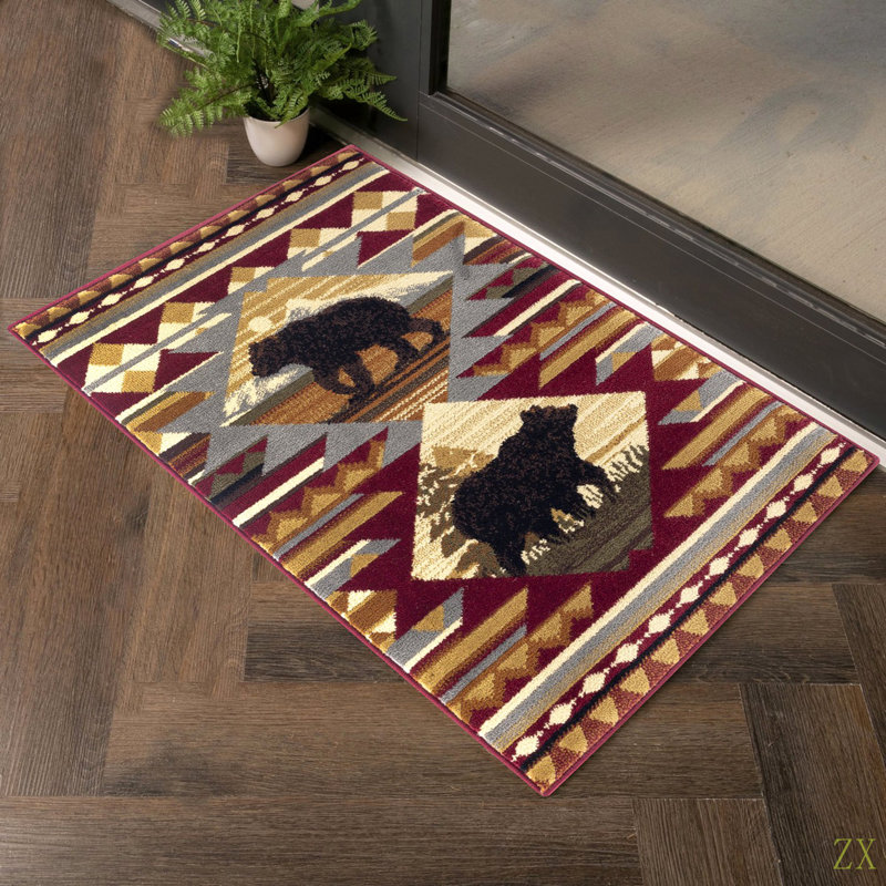 Nature's Nest GC_CBL3001  5 Ft. 3 In. X 7 Ft. 3 In. Lodge Area Rug, Rectangle 5'3" x 7'3"