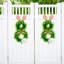 2 pièces couronne de lapin de Pâques pour porte d'entrée Oreilles de lapin mignonnes verdure artificielle couronne de buis avec nœud en lin et hortensia blanc pour porte