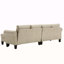 Canapé modulaire convertible avec rangement, conception modulaire en forme de L, canapé à quatre places en tissu de lin moderne pour le salon, beige-972834679