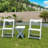 Hips Outdoor Foldable Furniture , 2 Chairs And Rectangular White Table For Modern Living With In Indoor