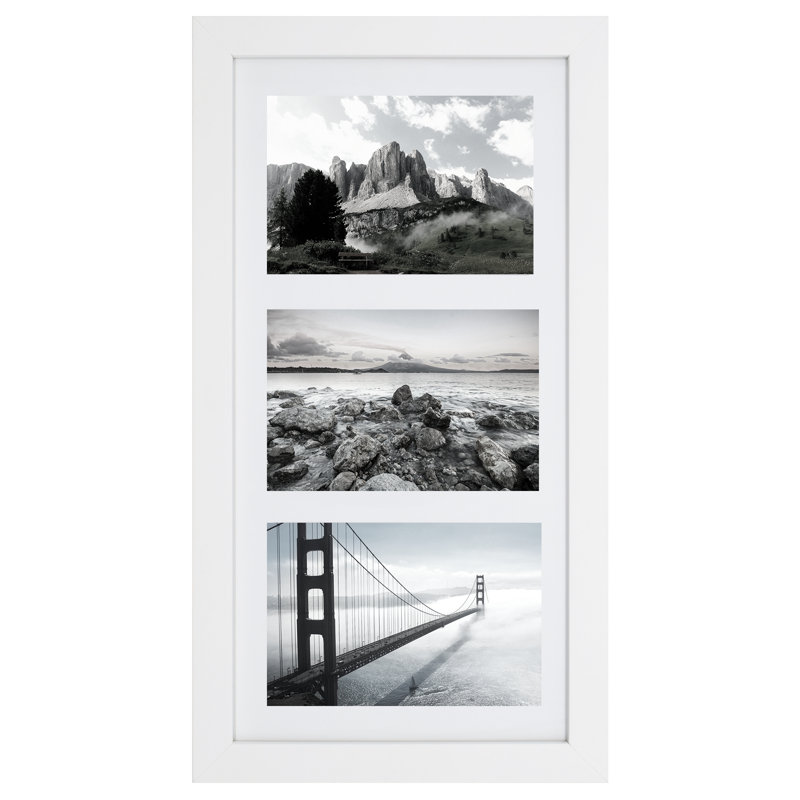 Arialle White Wood Picture Frame with Mat
