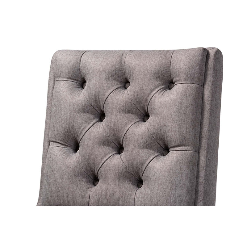 Efaz Swivel Upholstered Counter Stool with Solid Wood Frame, Grey, Brown
